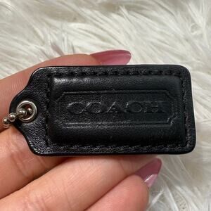 1.5" COACH Black Fob Bag Charm Hang tag Hangtag